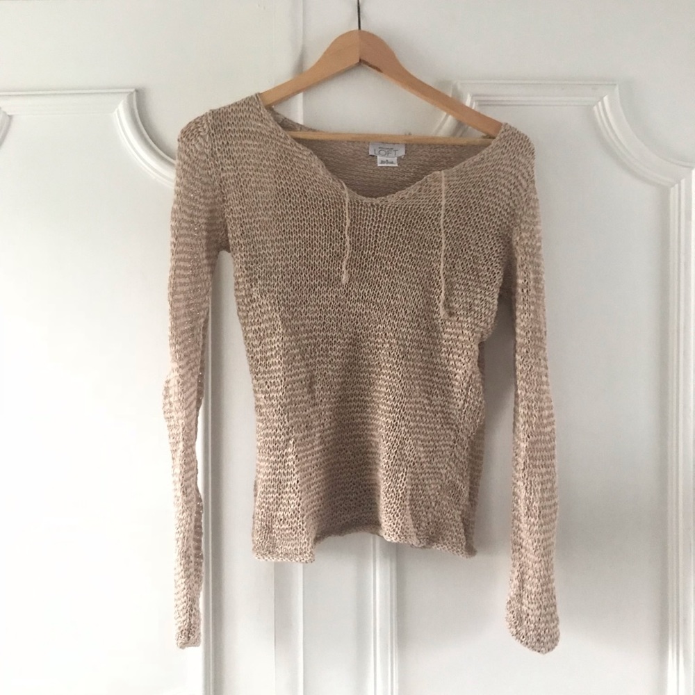 Ann Taylor LOFT sheer beige sweater